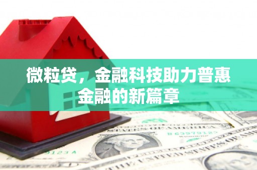 北塔微粒贷，金融科技助力普惠金融的新篇章
