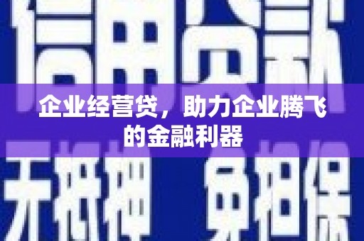 北塔企业经营贷，助力企业腾飞的金融利器