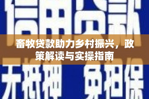 北塔畜牧贷款助力乡村振兴，政策解读与实操指南