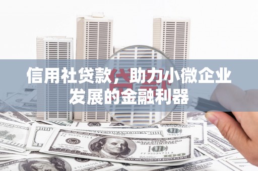 北塔信用社贷款，助力小微企业发展的金融利器